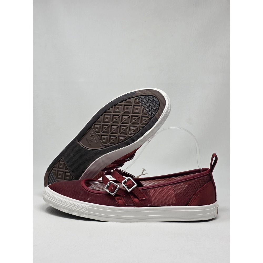 Converse Size 8 5 Womens All Star Mary Jane Red Mesh Sneakers Buckle Strap New